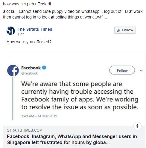 Mar 19: Facebook family apps (Instagram & Whatsapp) are down for many hours causing inconveniences 