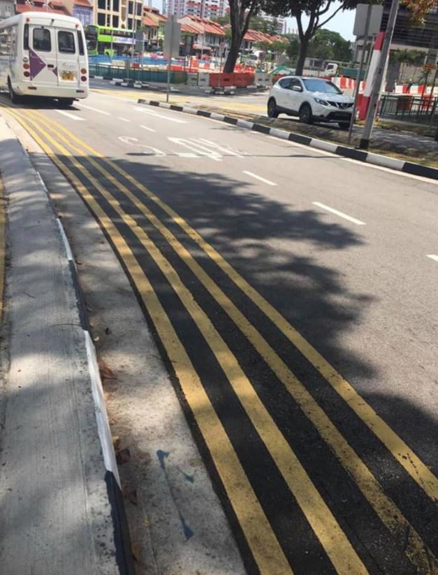 Apr 19: New double double continuous yellow lines?? 